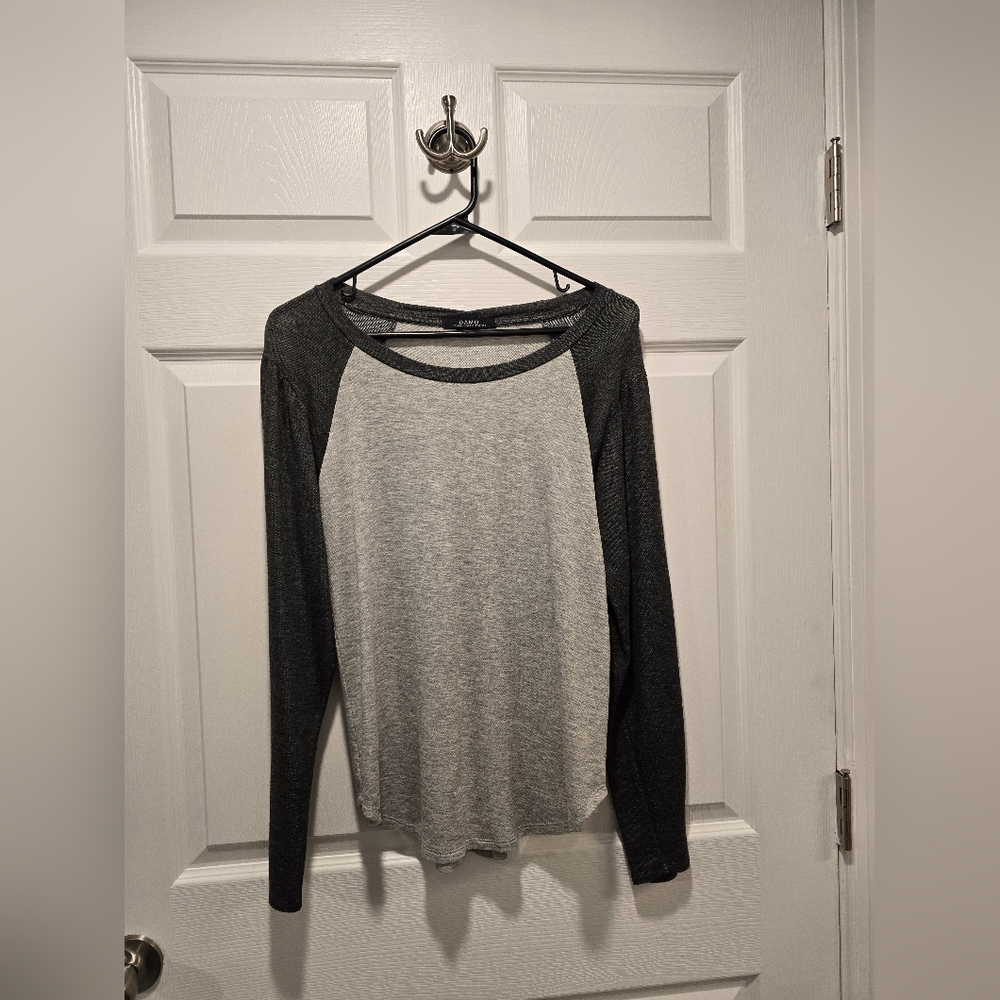Gray and Black Long Sleeve Shirt